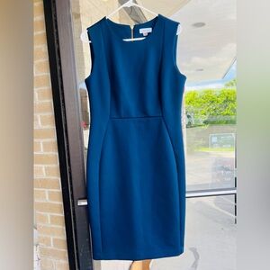 Calvin Klein Blue Sleeveless Sheath Midi Dress